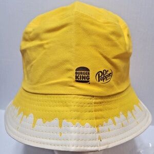 Yellow Bucket Hat with Dr Pepper and Burger King Logos